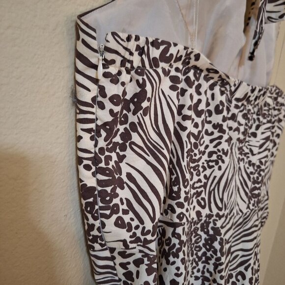 Ashley Stewart Womens Halter Neck Animal Dress Size 18W‎ Safari Summer Beachy - Picture 4 of 9
